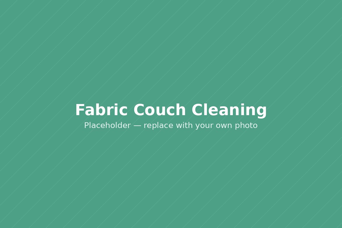 Fabric couch being steam cleaned